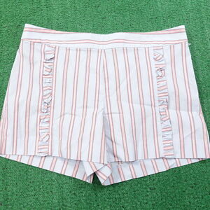 ANN TAYLOR LOFT BLUE RED STRIPED RUFFLE SHORTS WOMENS SIZE 6